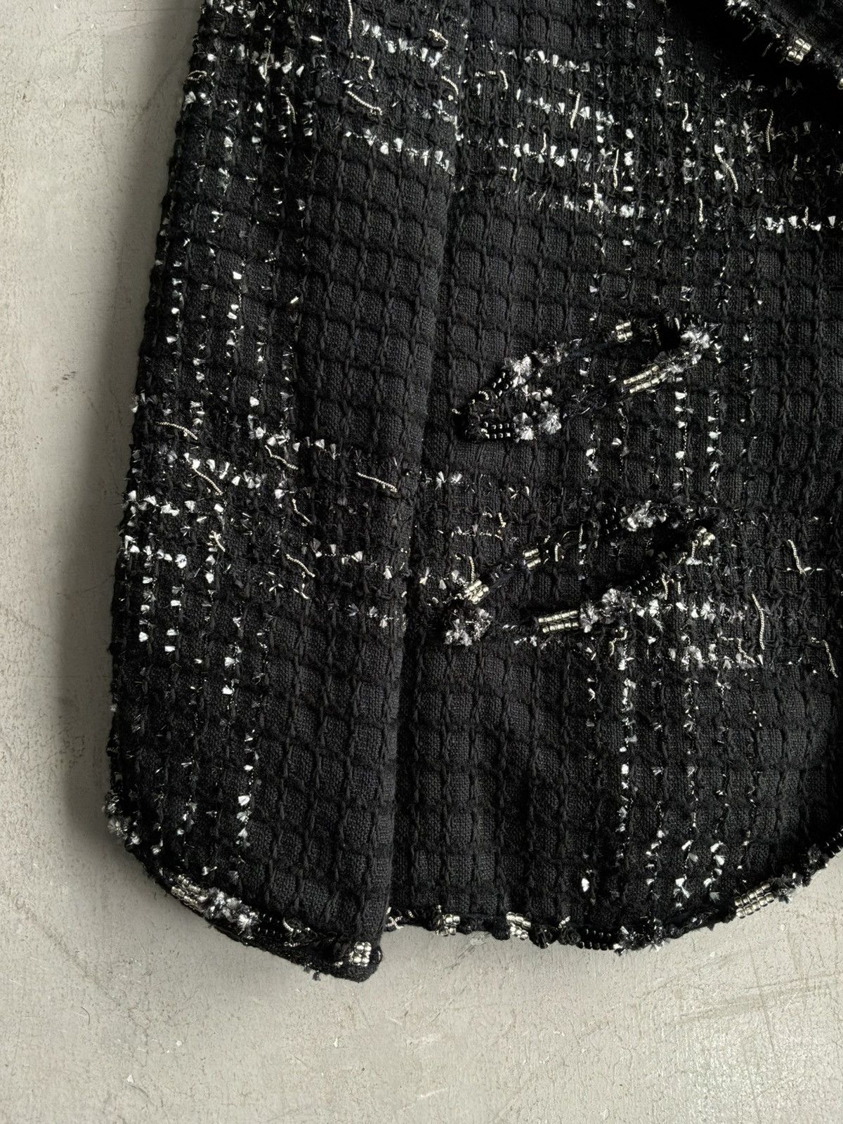 Chanel 2008 Chanel - Single Button Black Tweed Blazer Size XL / US 12-14 / IT 48-50 - 6 Thumbnail