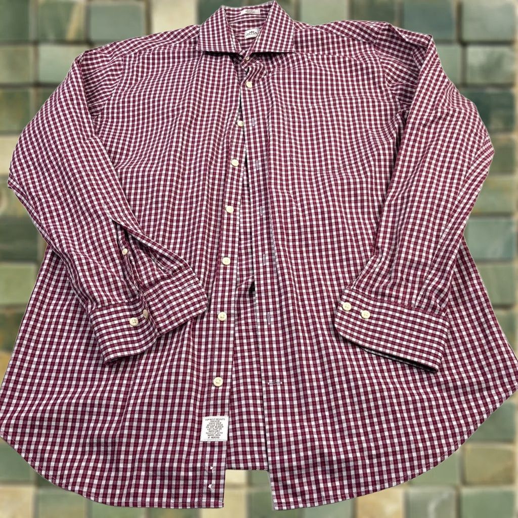 Peter Millar Peter Millar Mens Large Cotton Button Front Long Sleeve Plaid Casual Shirt Red Size US L / EU 52-54 / 3 - 1 Thumbnail