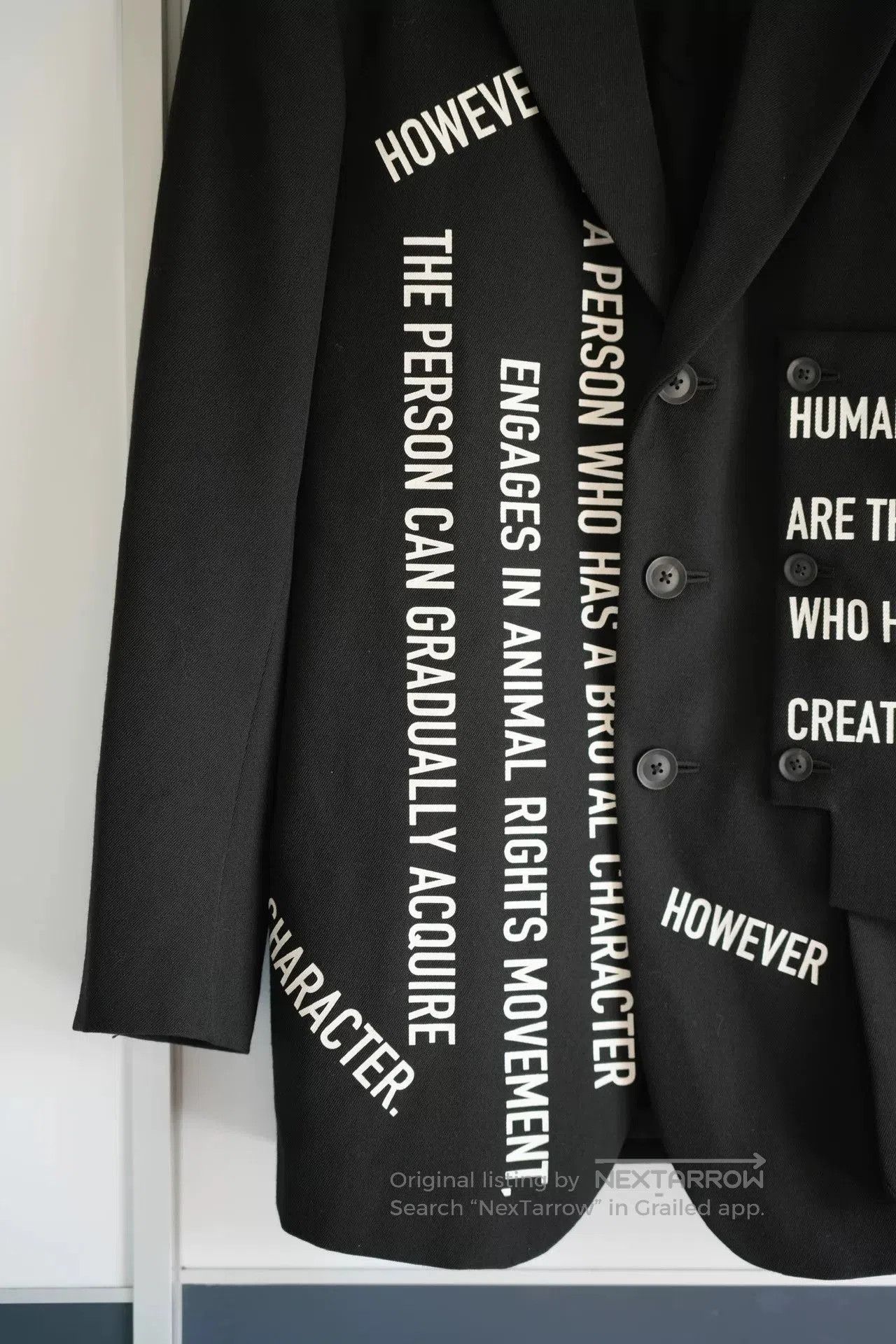 Yohji Yamamoto Yohji Yamamoto Black Suit with Statements. Size US S / EU 44-46 / 1 - 5 Thumbnail