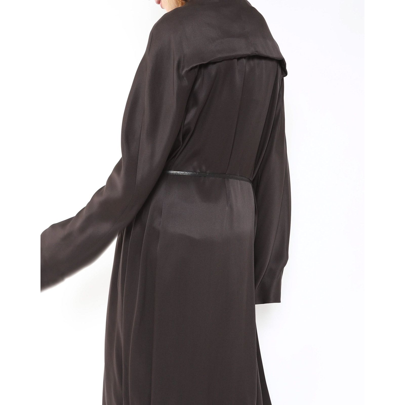 Haider Ackermann FW12 Kimono with Leather Belt in Brown Viscose Size XS / US 0-2 / IT 36-38 - 2 Thumbnail