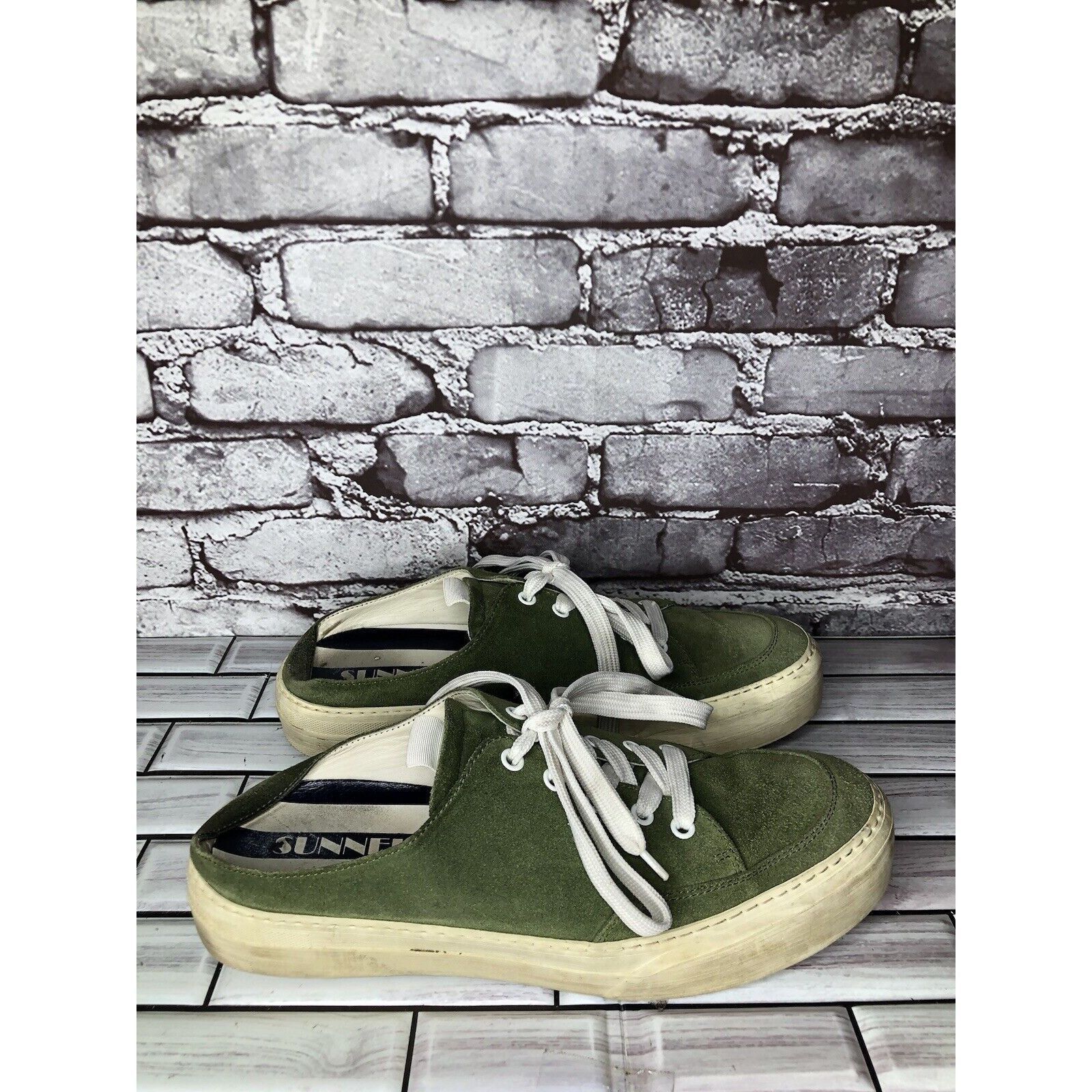 Sunnei Sunnei Green Suede Leather Slip On Lace Up Comfort Shoes Wom Size US 11 / IT 41 - 21 Thumbnail