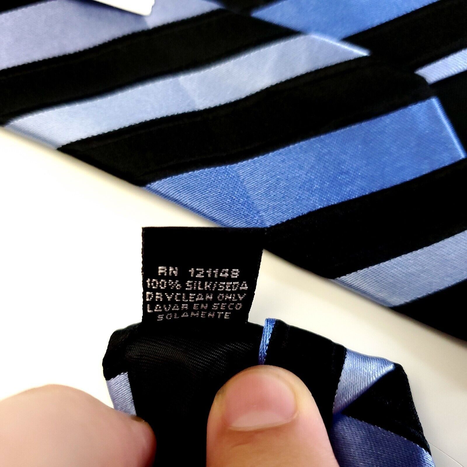 Croft & Barrow NEW Croft & Barrow Woven Blue Striped Silk Tie Size ONE SIZE - 4 Thumbnail