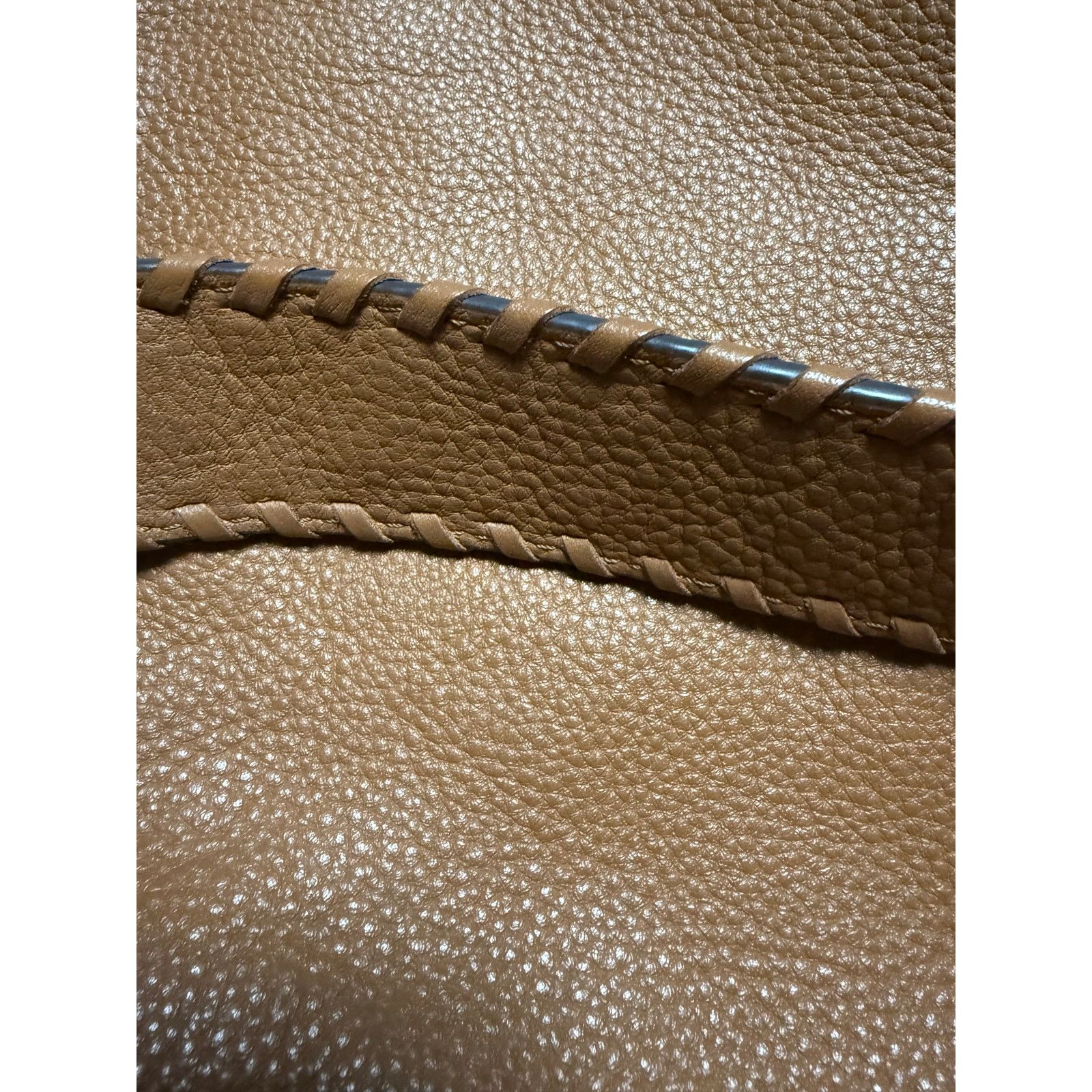 Vince Camuto Vince Camuto Leather Tote Bag Whiskey Brown Pebbled Slouchy Size ONE SIZE - 14 Thumbnail