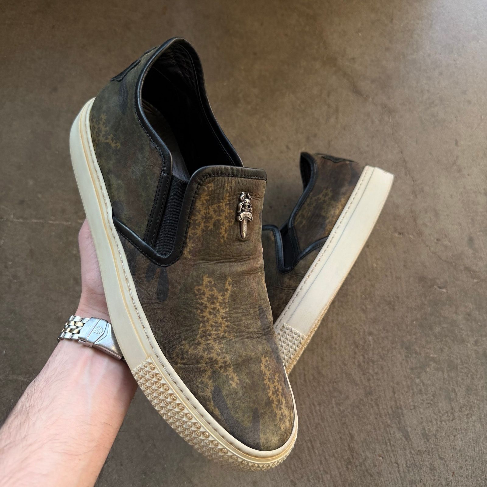 Chrome Hearts 41EU Chrome Hearts Dagger Camo Slip Ons Size US 8 / EU 41 - 1 Thumbnail