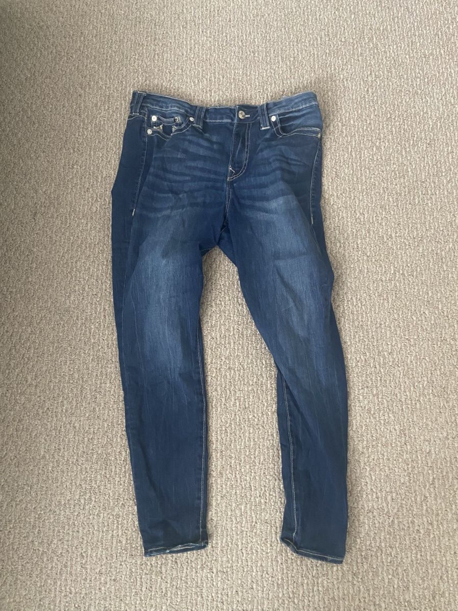 True Religion True Religion Writing Logo Jeans Size US 34 / EU 50 - 2 Thumbnail