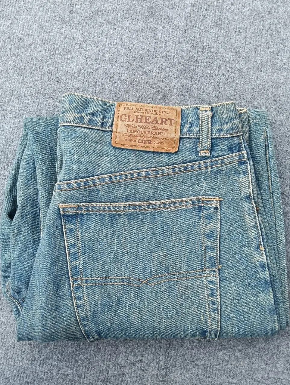 Big John GL Heart Baggy Jeans designed Georgia Love Wide Leg Denim. Size US 34 / EU 50 - 11 Thumbnail