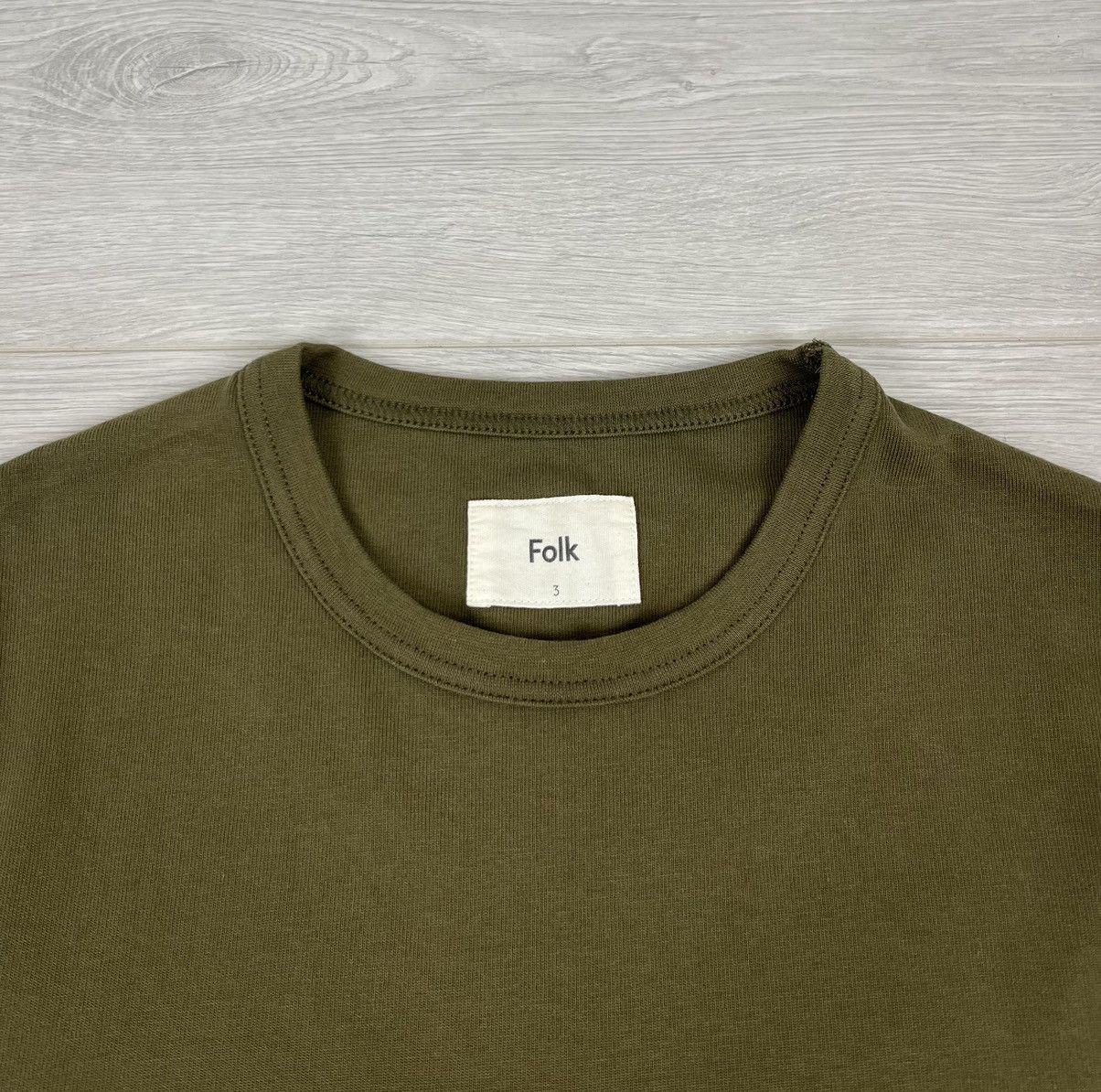 Folk Folk Heavy Cotton Olive Basic T Shirt Size US L / EU 52-54 / 3 - 4 Thumbnail