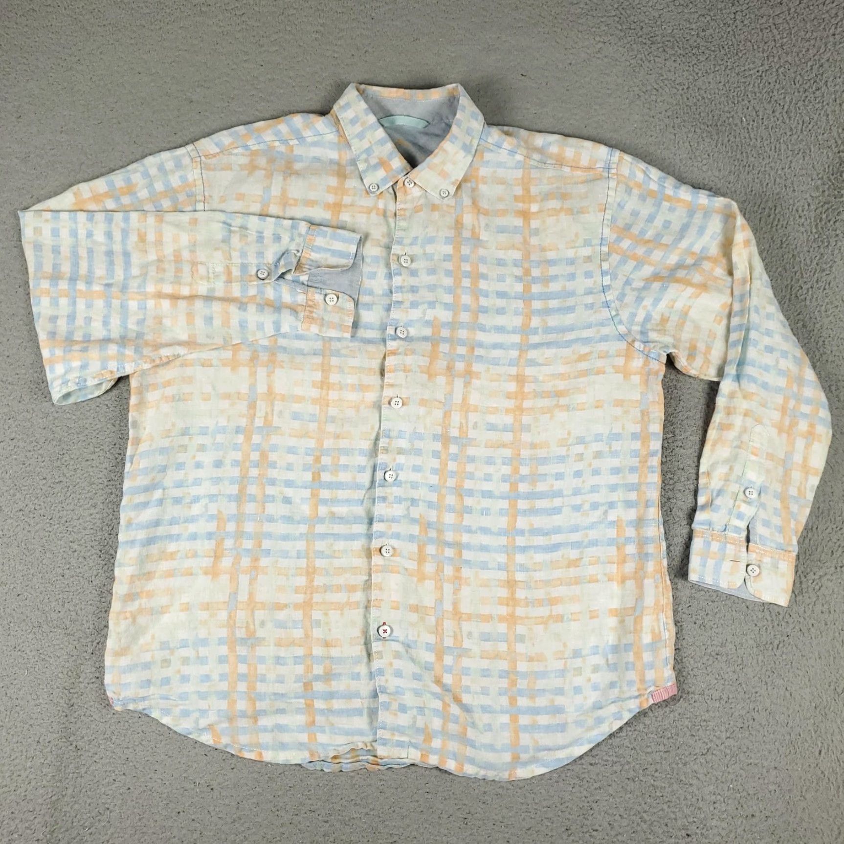 Tommy Bahama Tommy Bahama Shirt Mens Large Multicolor Plaid Linen Button-Up Beach Casual Mens Size US L / EU 52-54 / 3 - 2 Thumbnail