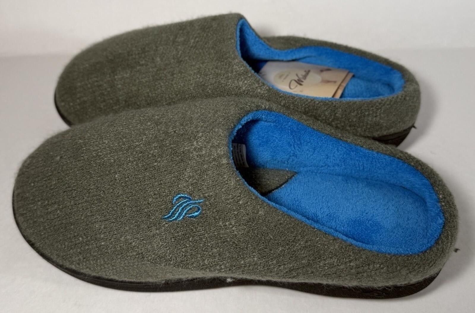 Other WISHCOTTON Memory Foam Slippers Rubber Outsole Blue/Gray Size US 7.5 / IT 37.5 - 1 Thumbnail