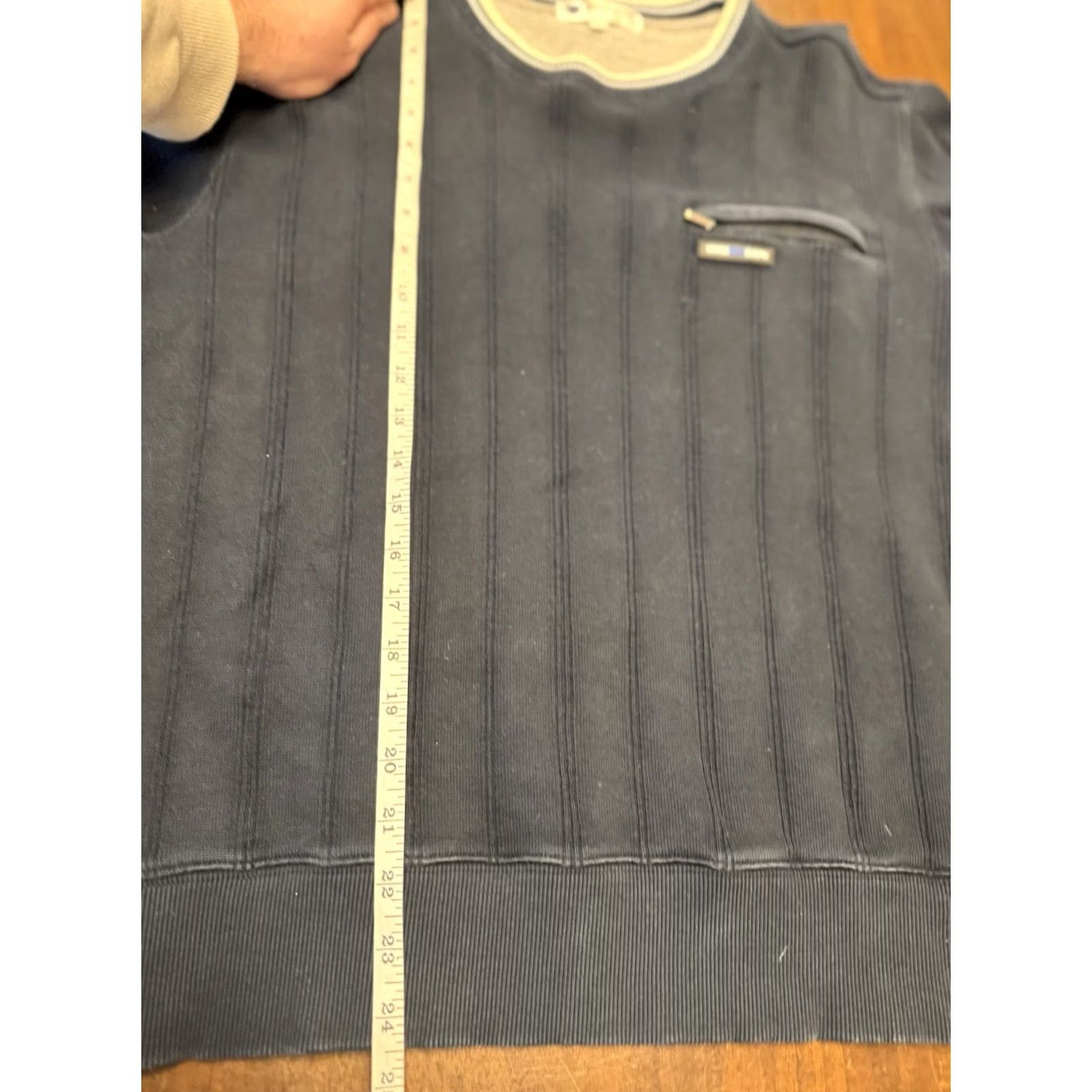 Vintage Wimbledon Sweater Cable-Knit Zip Pocket Navy Blue L Mens/Unisex Adults Crew Neck Pullover Tennis Long Description Size US L / EU 52-54 / 3 - 7 Thumbnail