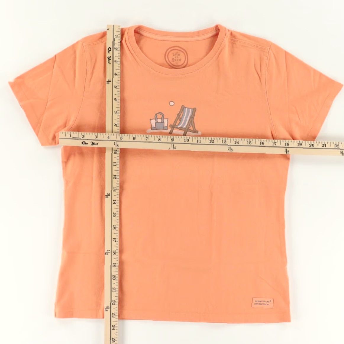 Life is Good Life is Good Beach Chair Solid T-Shirt Orange Women's S Shirt Size S / US 4 / IT 40 - 3 Thumbnail