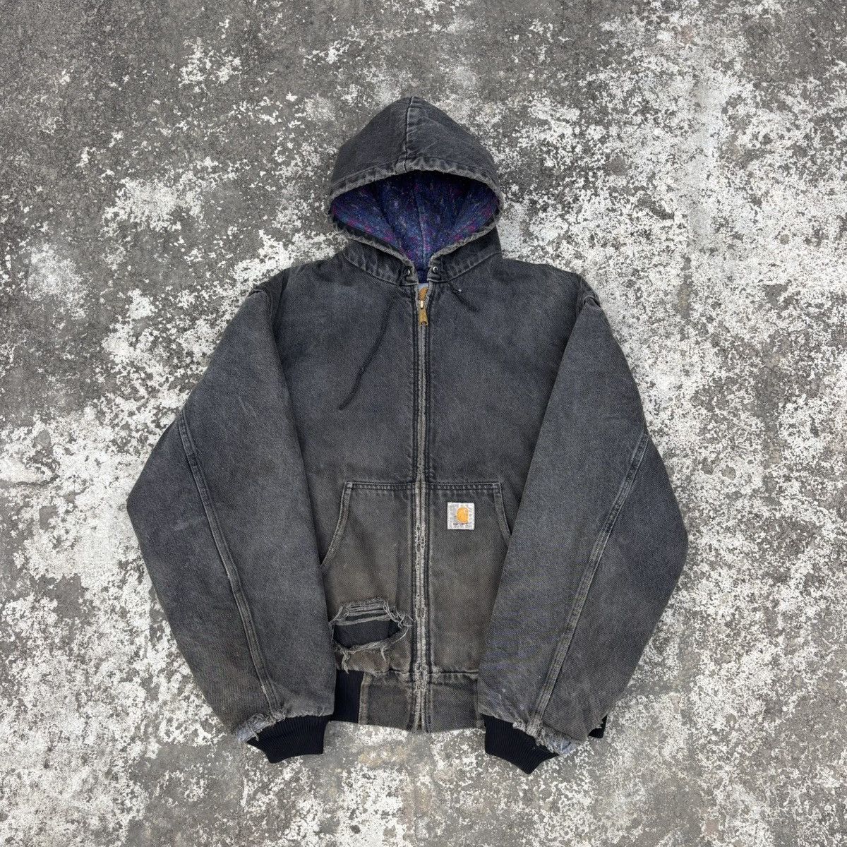 Vintage 90s Carhartt JB6865 Aztec Blanket Lined Jacket GRAIL