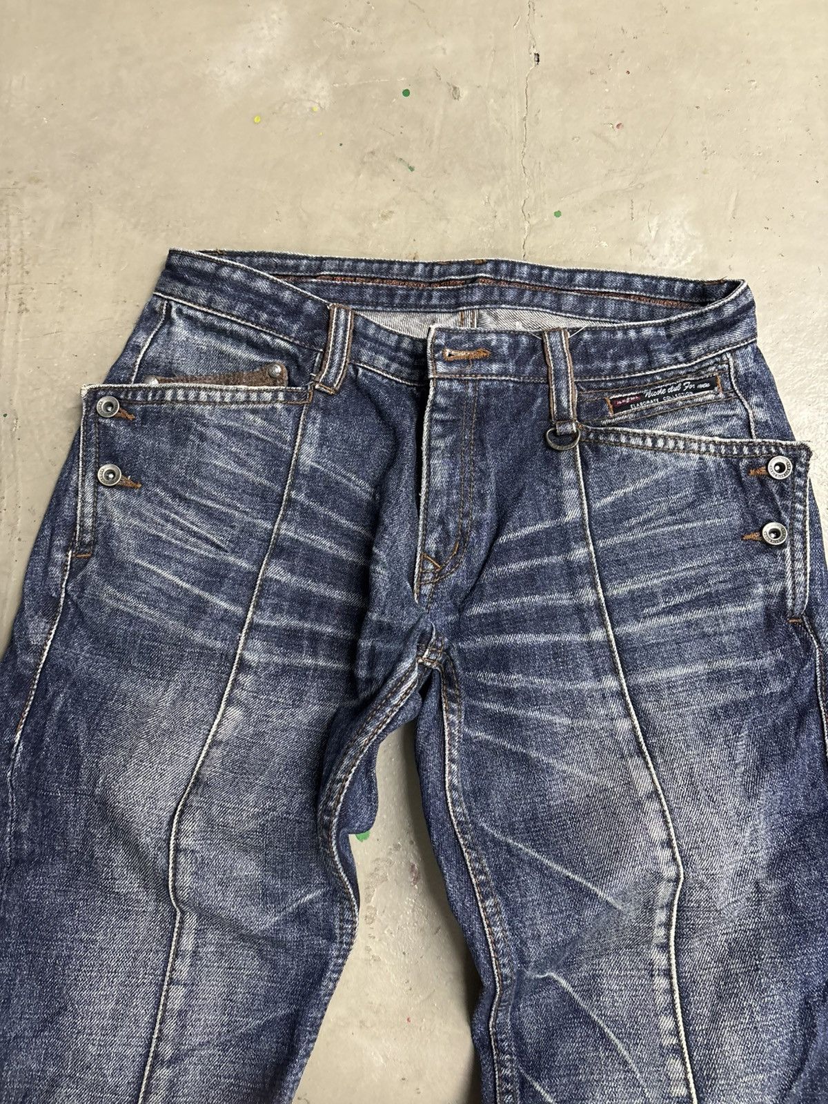 Tornado Mart 🥵Nicole club for men // Distressed Indigo Flared Denim Size US 31 - 18 Thumbnail