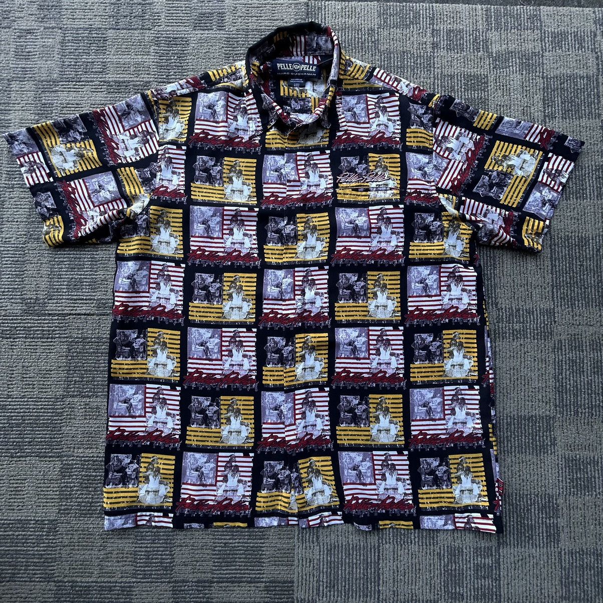 Vintage Pelle Pelle All Over Print Hip-Hop Button-Up Shirt