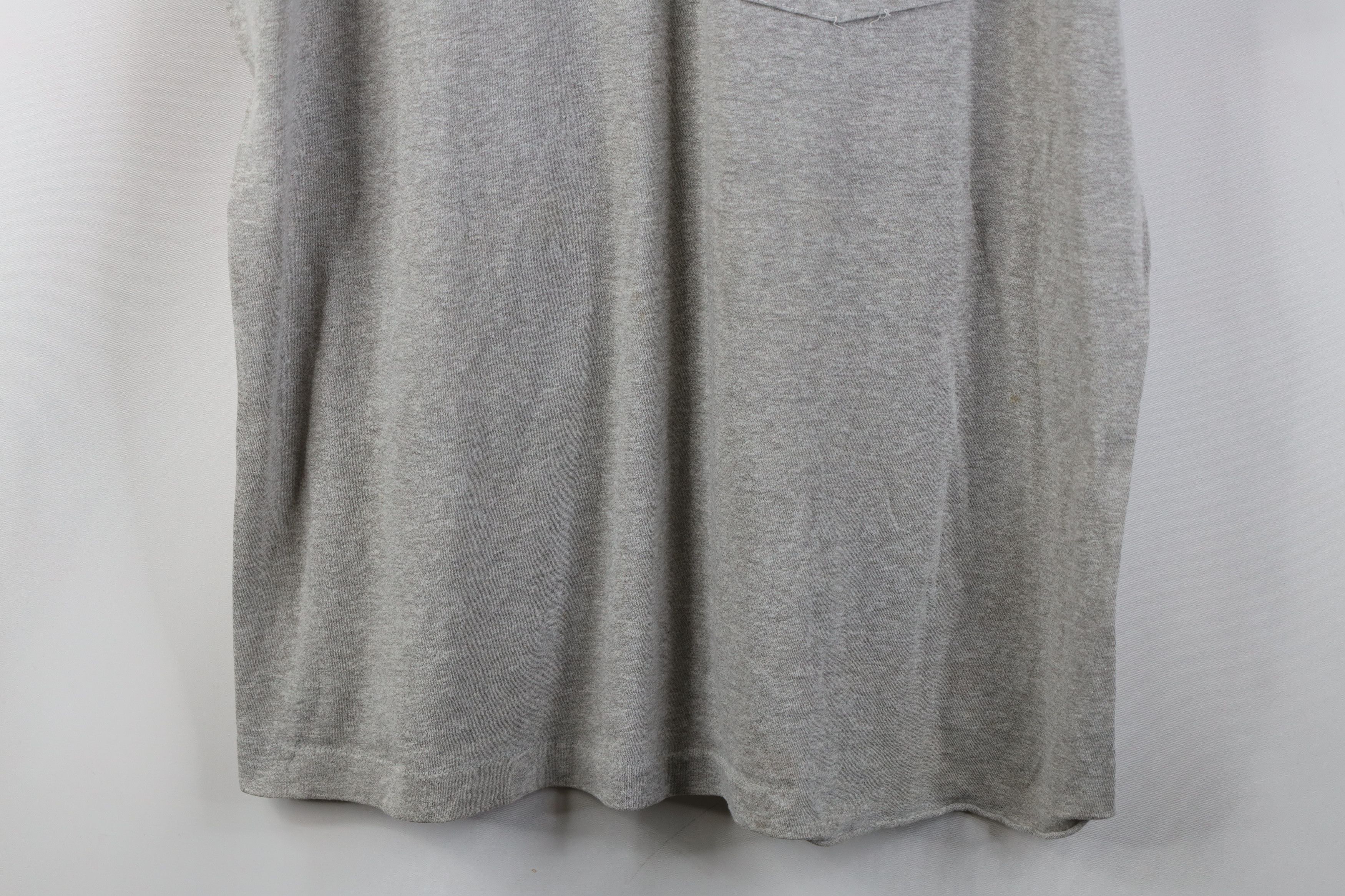 Vintage Vintage 80s 90s Streetwear Pocket T-Shirt Heather Gray USA Size US XXL / EU 58 / 5 - 3 Thumbnail