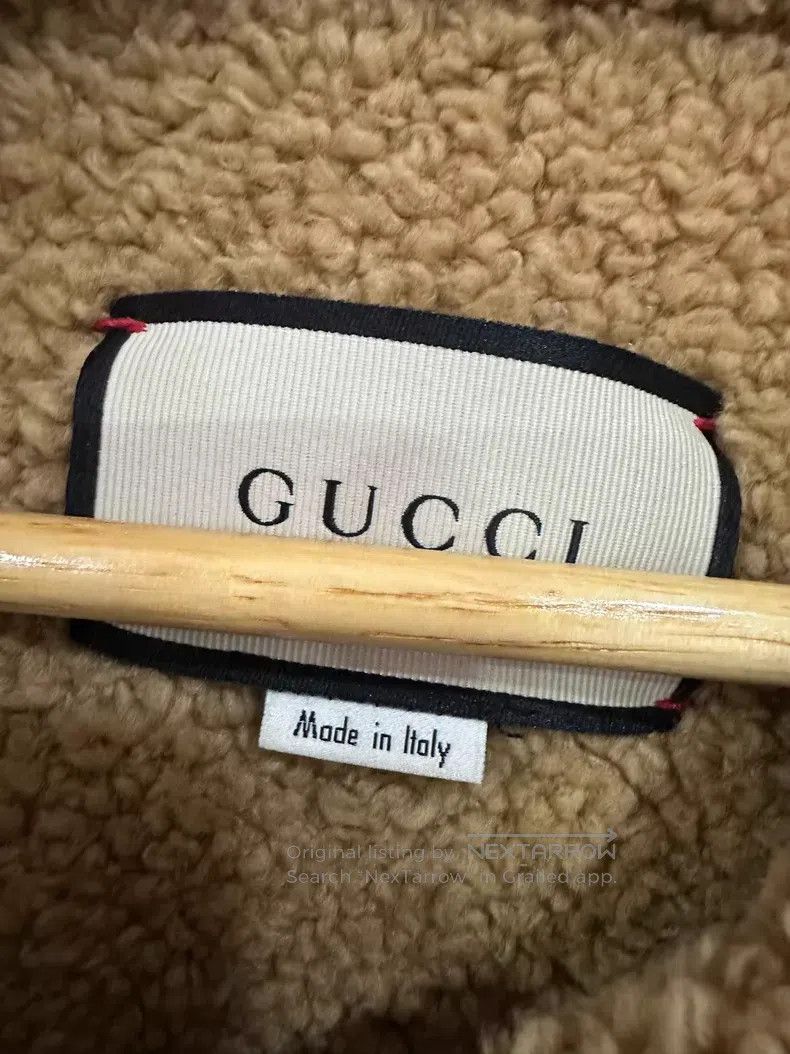 Gucci Gucci Khaki lamb fleece tiger head jacket Size US M / EU 48-50 / 2 - 3 Thumbnail