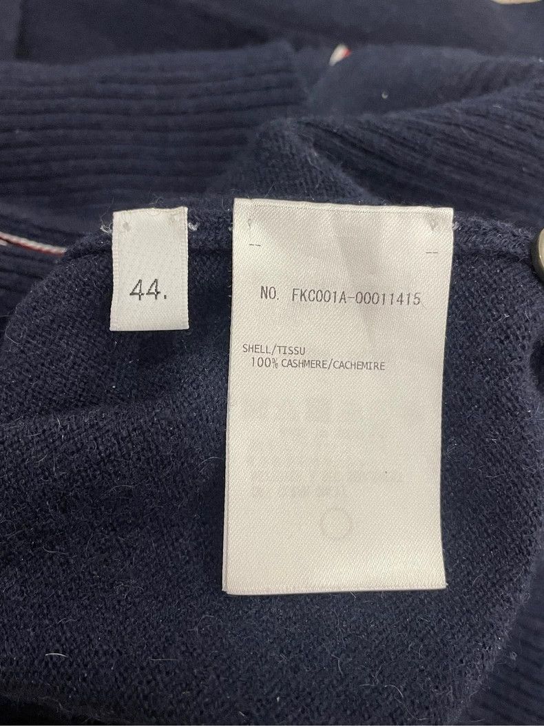 Thom Browne Thom Browne Dark blue four-striped cashmere cardigan jacket Size US S / EU 44-46 / 1 - 6 Thumbnail