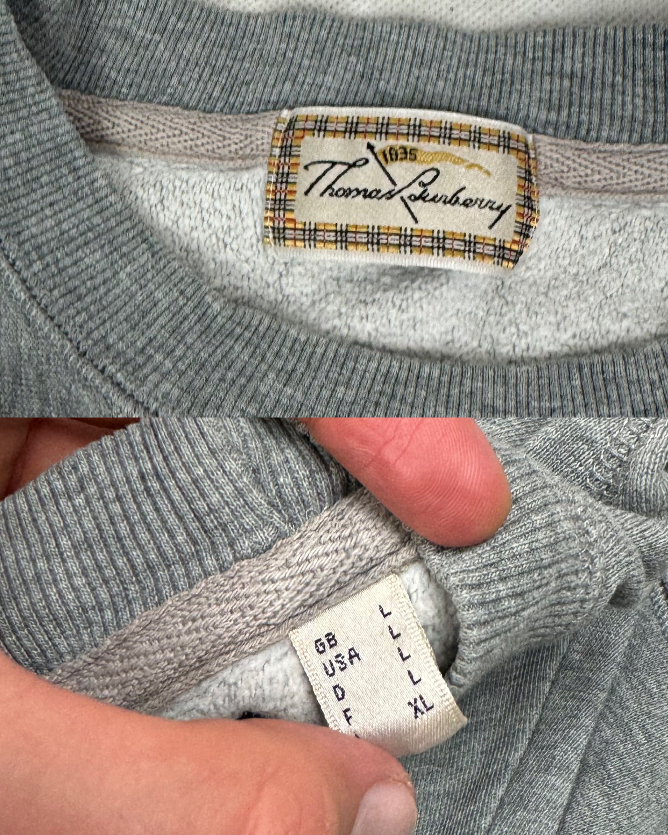 Burberry Thomas Burberry Men's Gray Fleece Knit Pullover Sweatshirt L Size US L / EU 52-54 / 3 - 3 Thumbnail