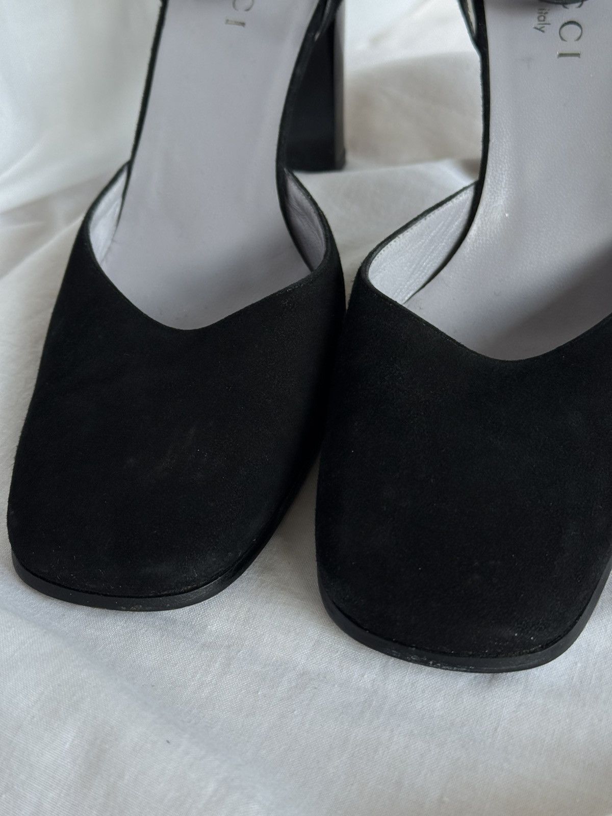 Gucci Gucci Suede Black Mary Jane Squared Toe Heels Size US 8.5 / IT 38.5 - 5 Thumbnail