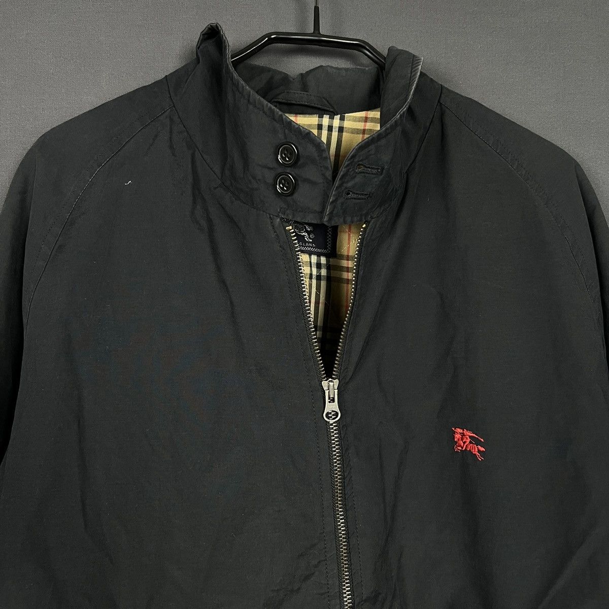 Vintage Burberry's Black Bomber Jacket w/ Check mens size M