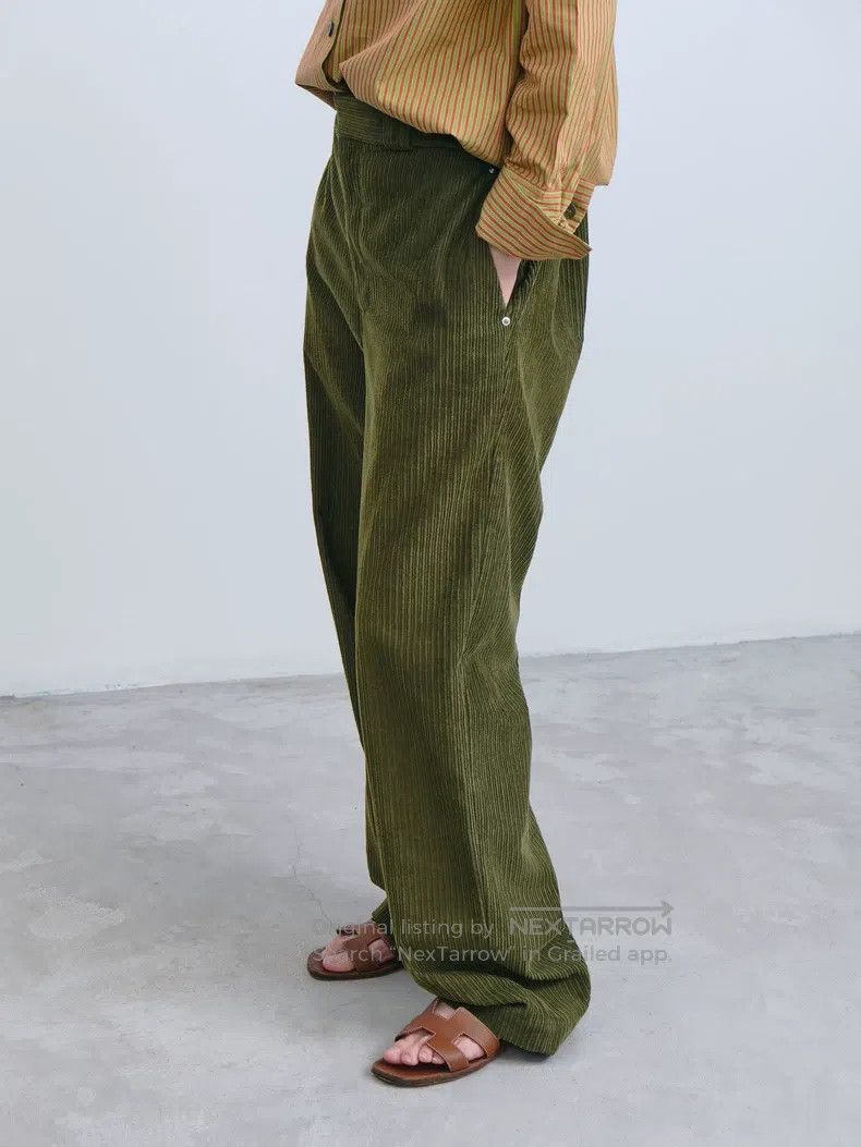 Helmut Lang Helmut Lang Green corduroy wide-leg pants Size US 31 - 4 Thumbnail