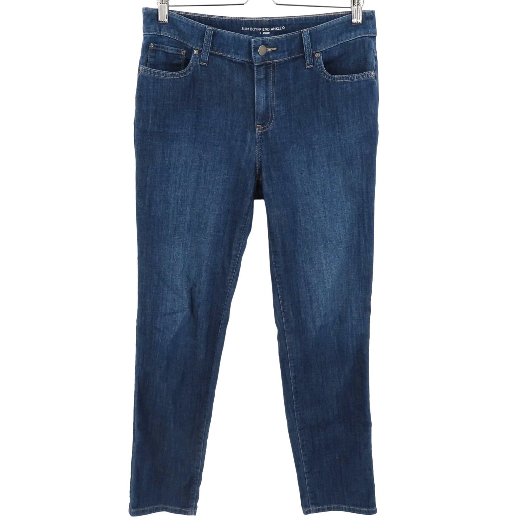 Vintage Chicos Womens 4 Slim Boyfriend Ankle Denim Jeans Blue Cotton Blend Pockets 5-Pocket Style Size 27" / US 4 / IT 40 - 2 Thumbnail