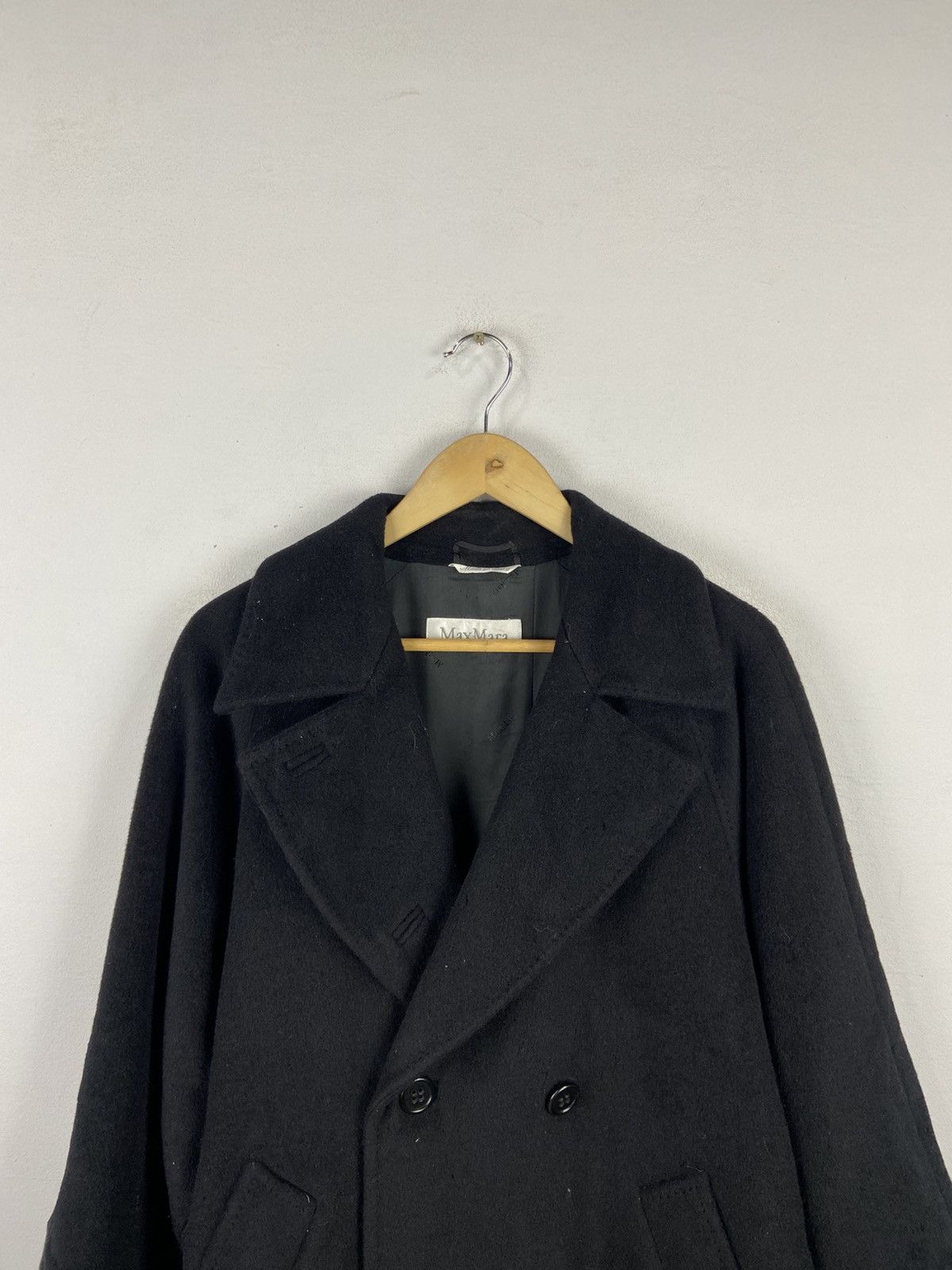 Max Mara Max Mara Style Black Wool Wrap Coat Women’s Long Belted Size M / US 6-8 / IT 42-44 - 2 Thumbnail