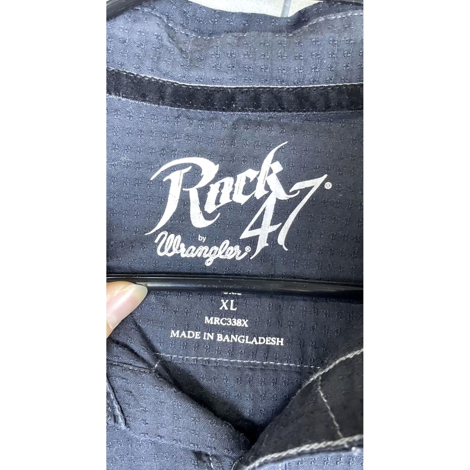 47 Rock 47 by Wrangler Shirt Mens XL Black Embroidered Long Sleeve Snap Western Size US XL / EU 56 / 4 - 3 Thumbnail