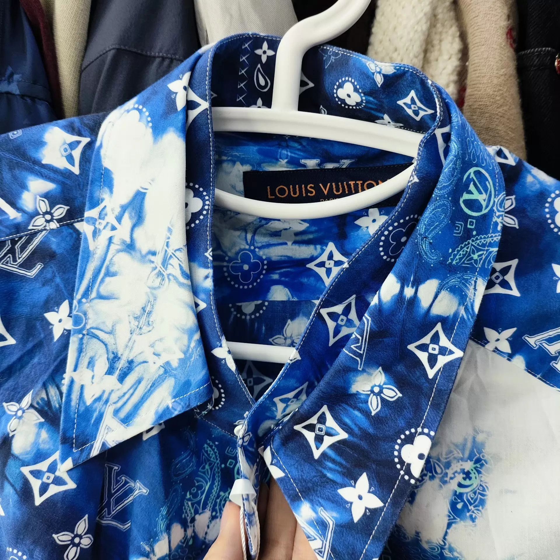 Louis Vuitton Blue Printed Short Sleeve Button-Up Shirt Size US XXL / EU 58 / 5 - 3 Thumbnail