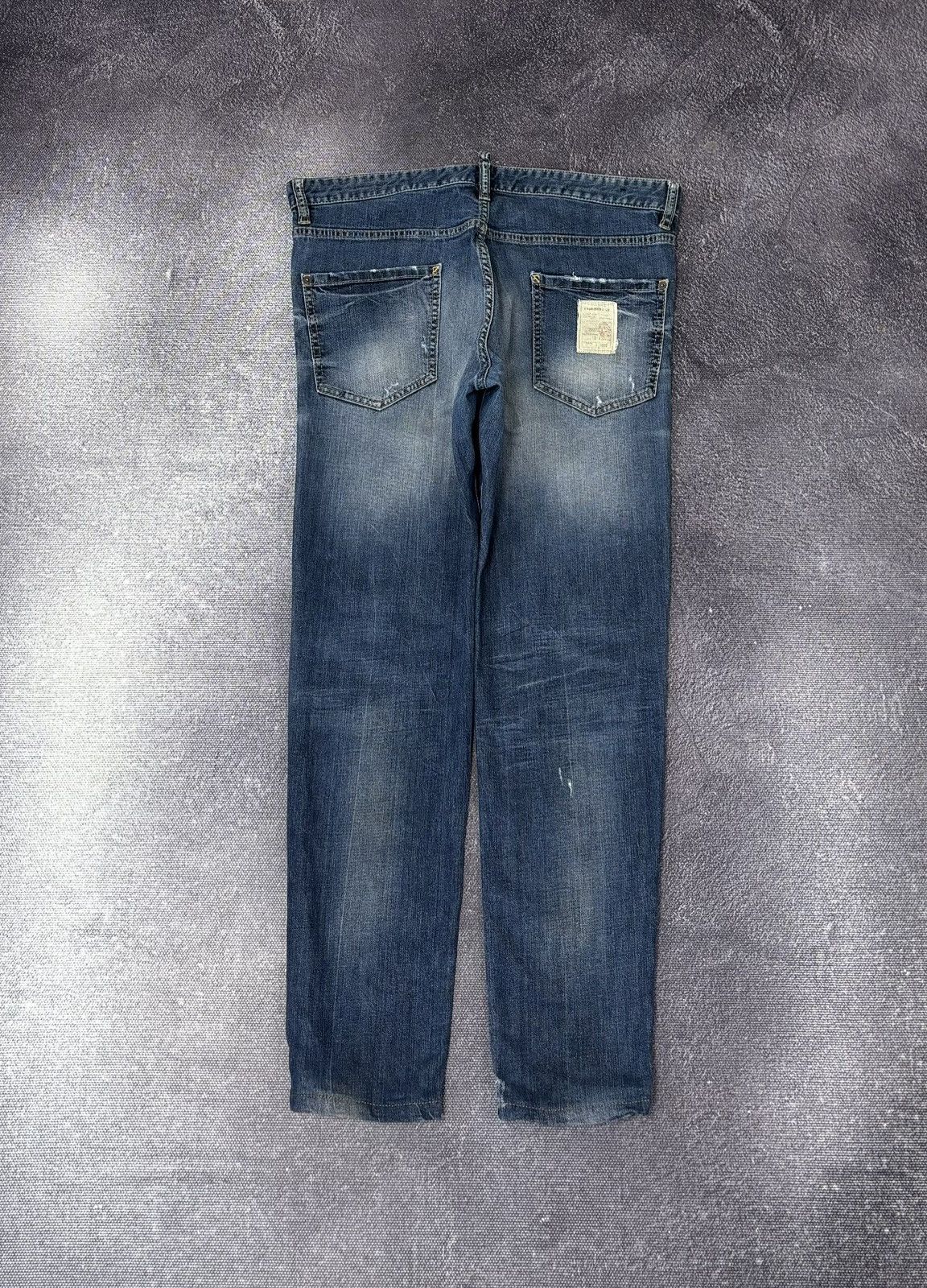 Dsquared2 Dsquared2 Ripped Faded Blue Slim Fit Tapered Denim Jeans Size US 34 / EU 50 - 2 Thumbnail