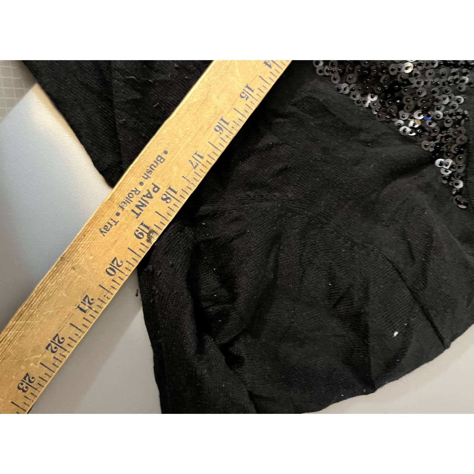 Talbots Talbots Cardigan Shirt Women Petite XL Black 3/4 Sleeve Sequin Button-Up Silk/Cashmere Blend Discount? (Note: This seems off) Size XL / US 12-14 / IT 48-50 - 5 Thumbnail