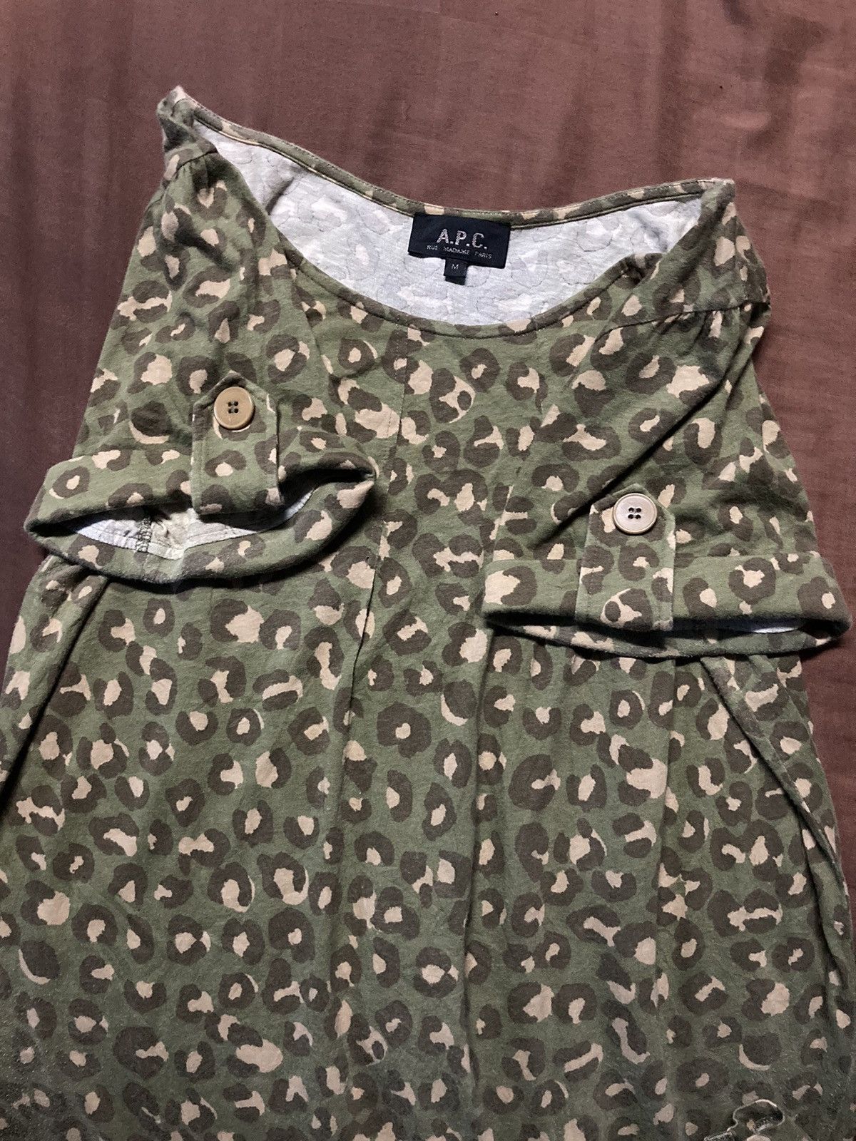 A.P.C. × Japanese Brand APC Green Leopard Dress Size M / US 6-8 / IT 42-44 - 4 Thumbnail