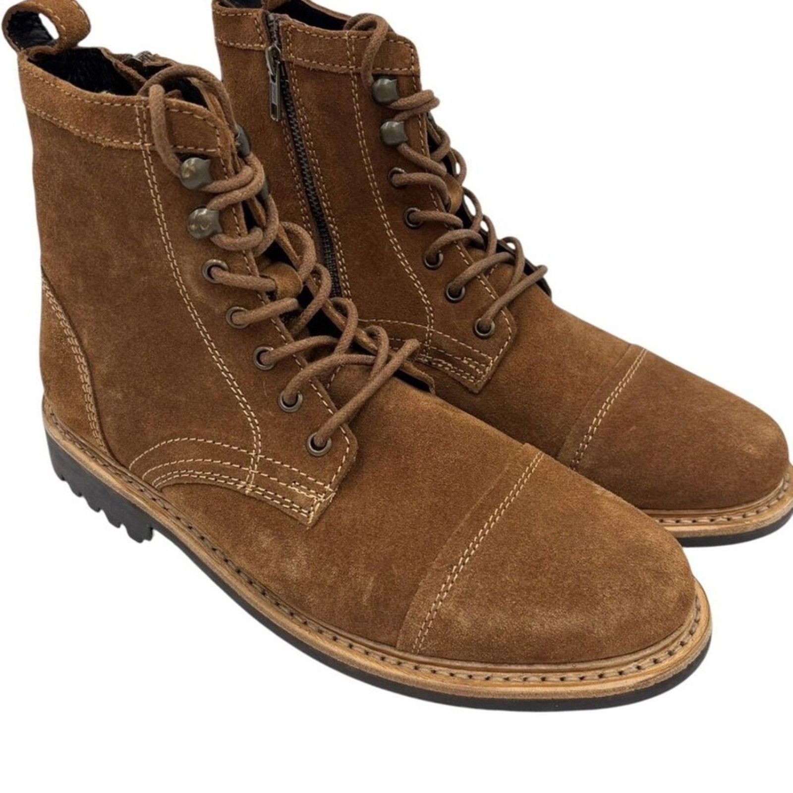Frye Frye Russell Men SIZE 10 Tan Leather Suede Cap Boot Size US 10 / EU 43 - 2 Thumbnail