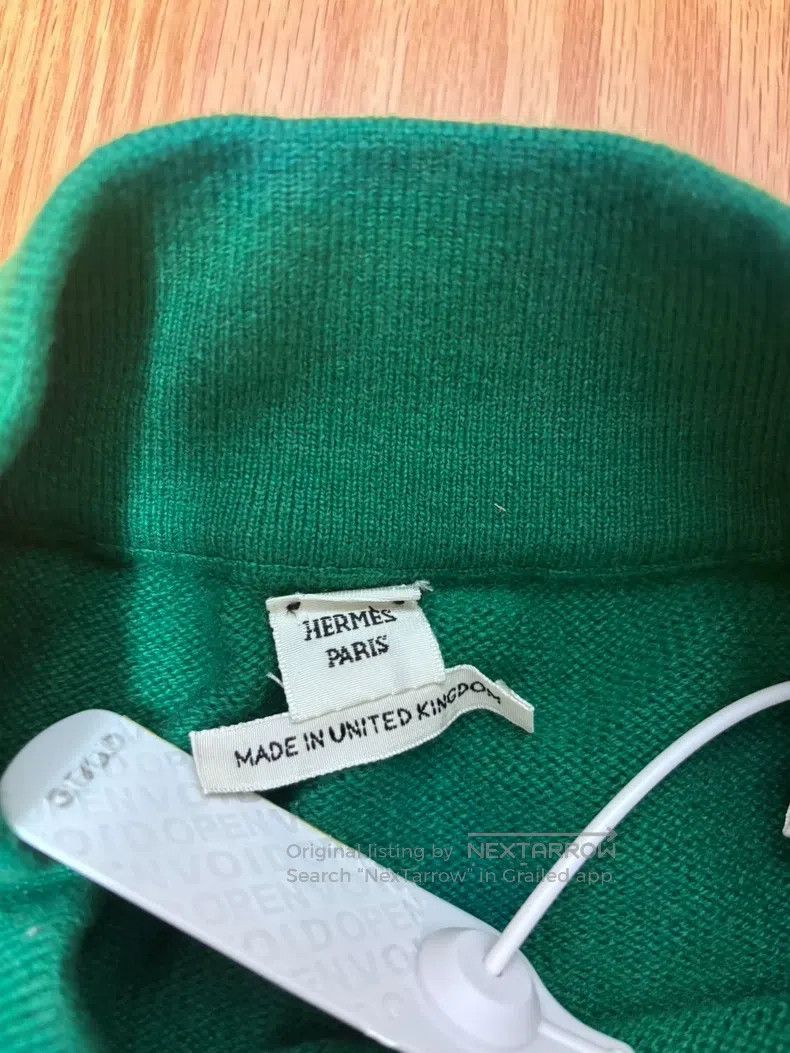 Hermes Hermes Peacock green knitted skirt, 100% cashmere fabric Size 25" / US 0 / IT 36 - 4 Thumbnail