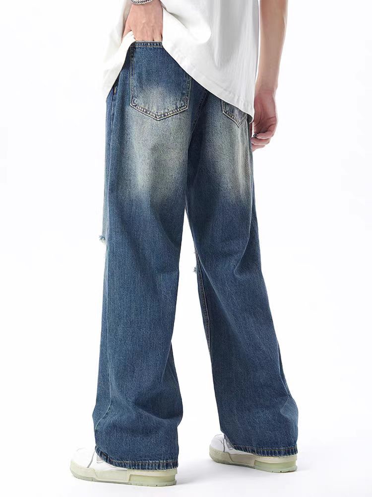 Japanese Brand × Jean West Coast hip-hop washed and ripped baggy jeans Size US 32 / EU 48 - 4 Thumbnail