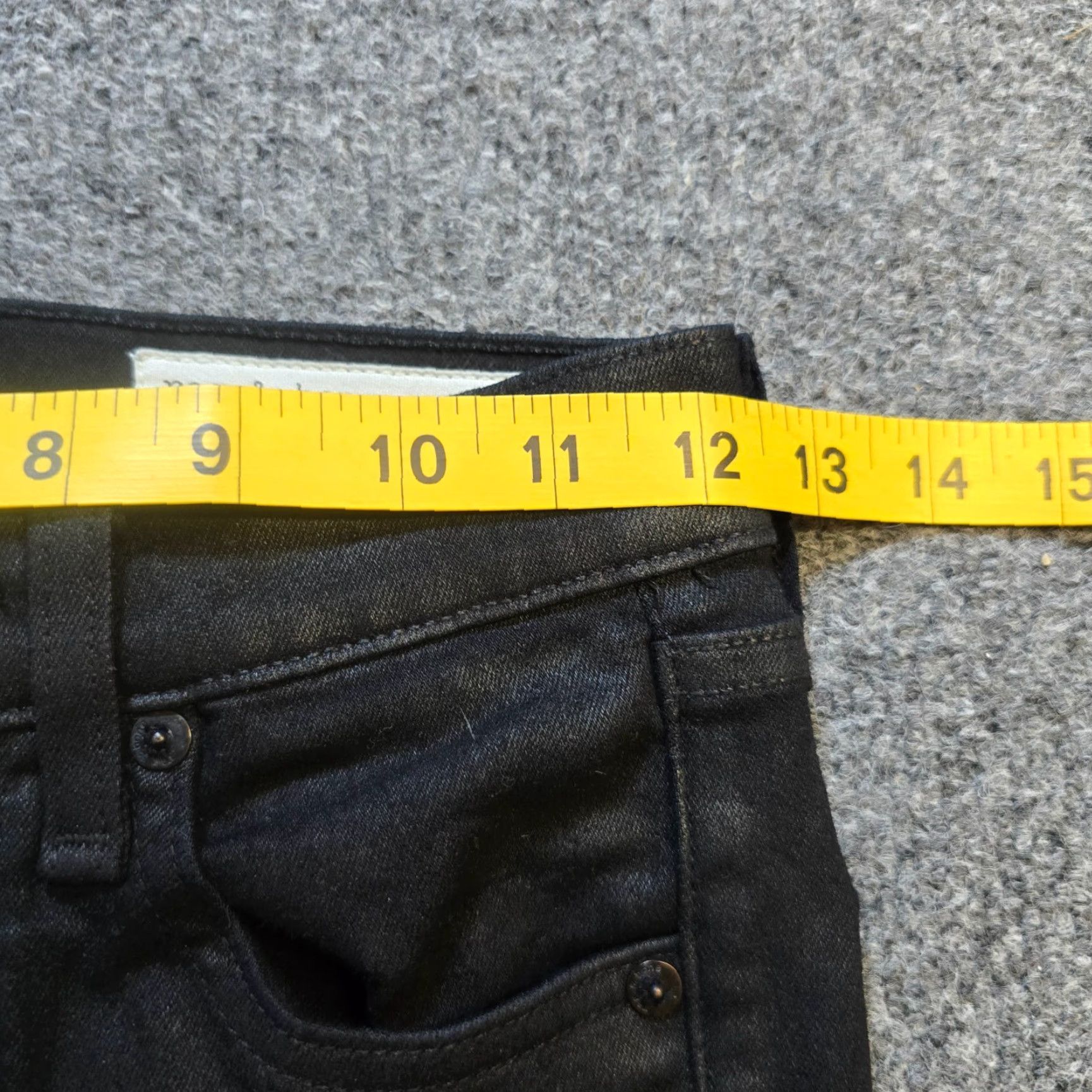 Rag & Bone Rag & Bone Jeans Womens Size 24 Black Waxed Coated Skinny Stretch Casual Basic Denim 5-Pocket Womens Jeans Slim, Regular Rise 27in Inseam Vintage: No Size 42" / US 20 - 5 Thumbnail