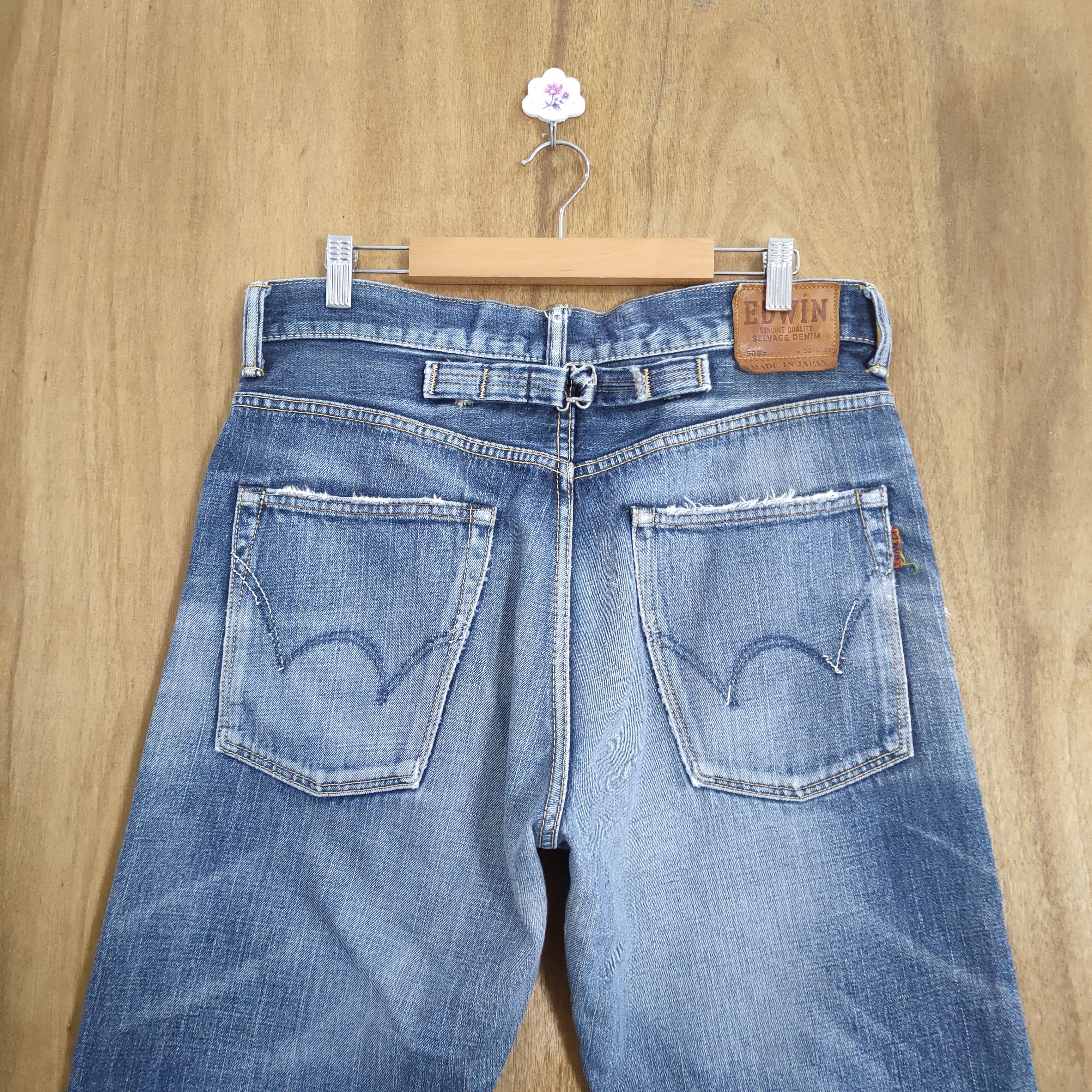 Edwin W32 VINTAGE EDWIN ORANGE TAG SELVAGE DISTRESSED JEANS PANTS Size US 32 / EU 48 - 8 Thumbnail
