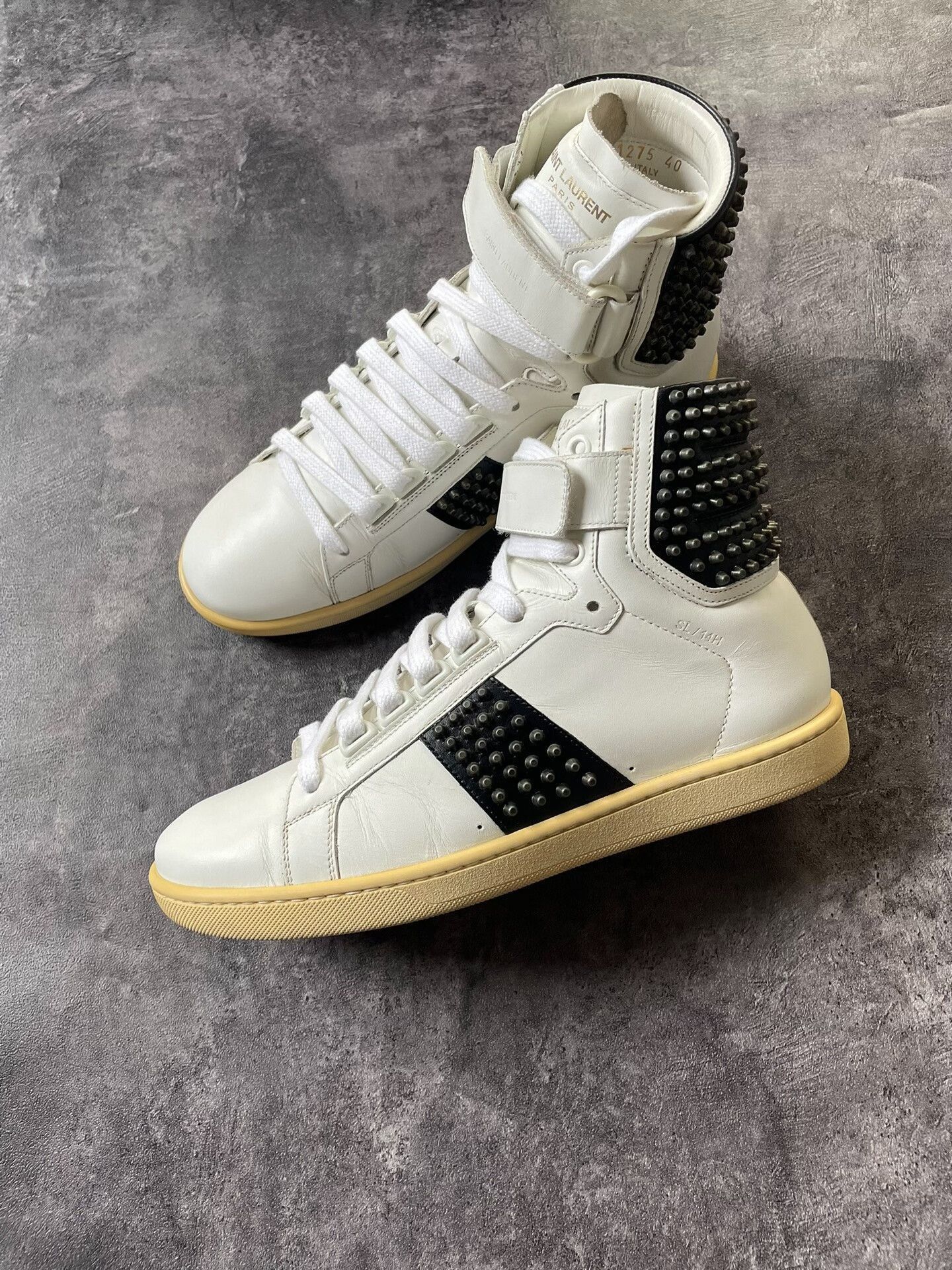 Saint Laurent Paris saint laurent high-top sneakers with studs. Size US 9 / EU 42 - 3 Thumbnail