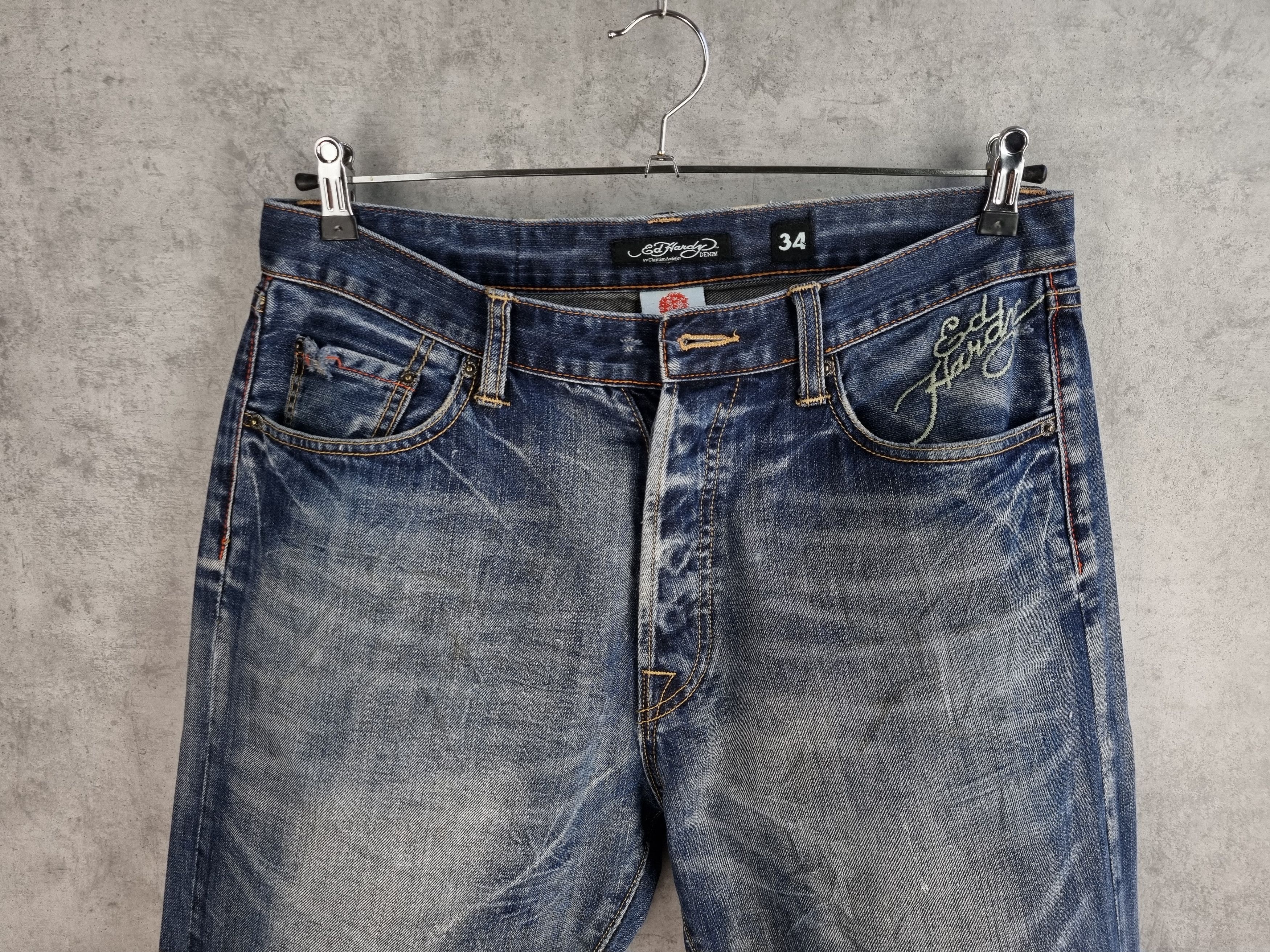 Christian Audigier Ed Hardy by Christian Audigier Embroidered Denim Jeans Size US 34 / EU 50 - 11 Thumbnail