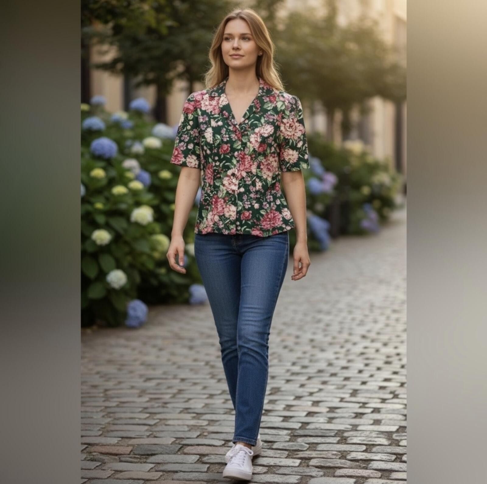 Other Vintage Just in Thyme LTD floral blouse Size XL / US 12-14 / IT 48-50 - 2 Thumbnail