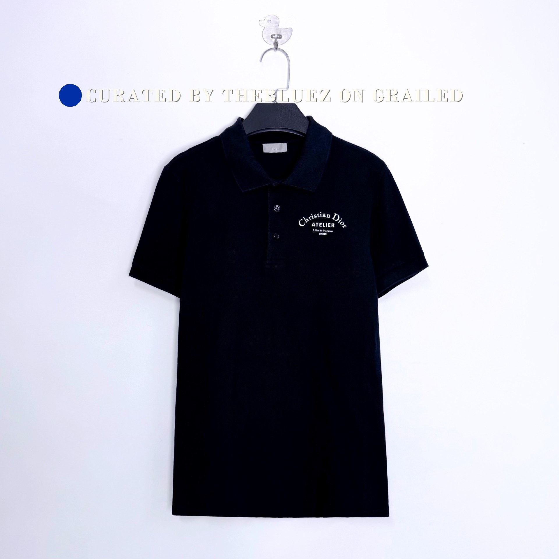 Dior Dior Homme SS06 Black Polo Shirt Rhinestones in size S | Grailed
