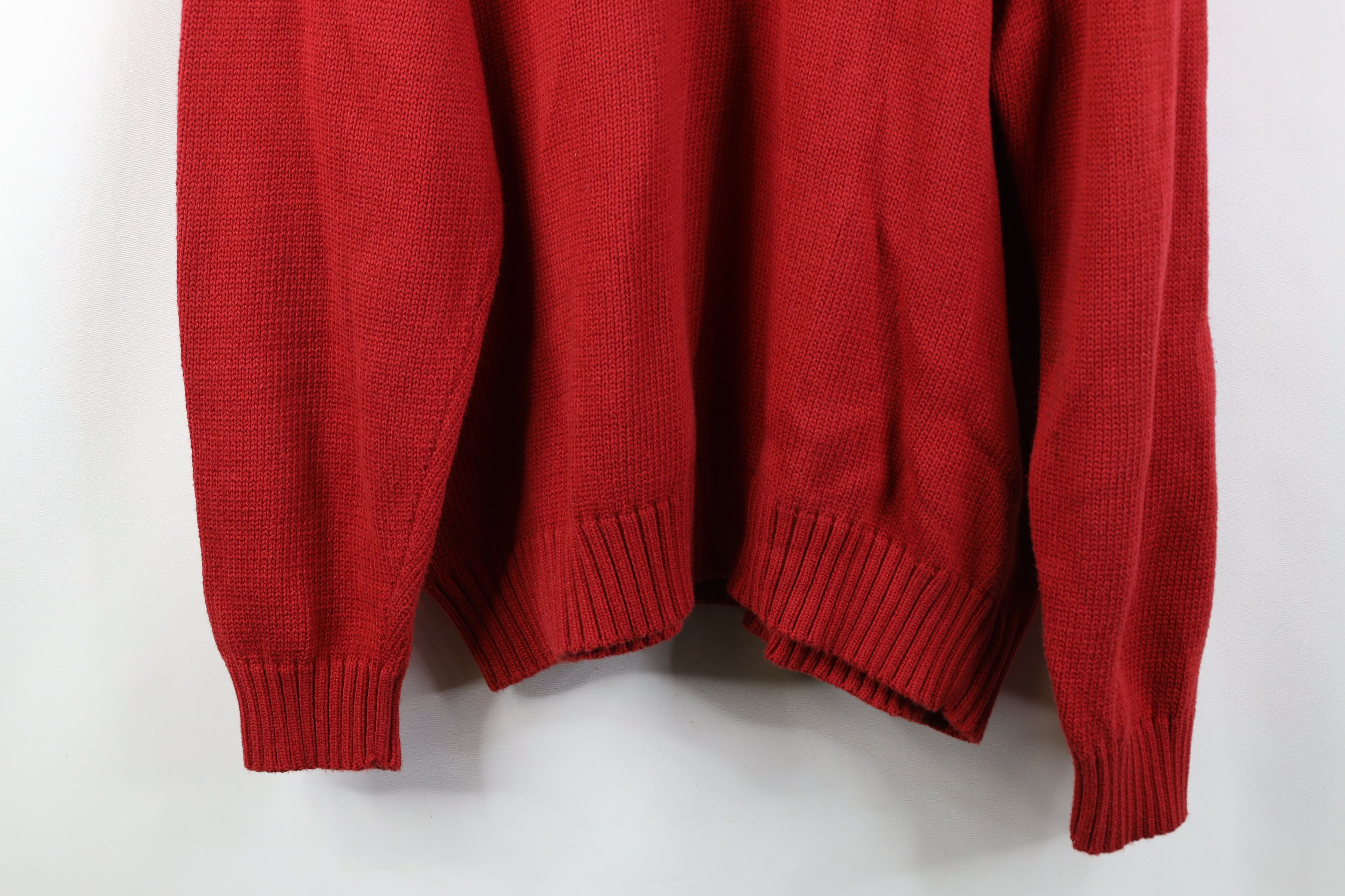 Ralph Lauren Vintage 90s Ralph Lauren Cotton Knit V-Neck Sweater Red Size US XXL / EU 58 / 5 - 11 Thumbnail