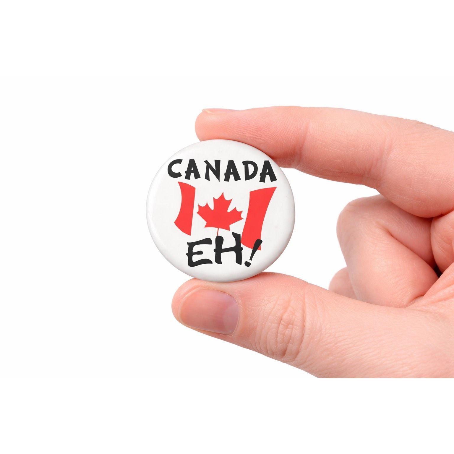Other Canada “EH!” Maple Leaf Pin – Canadian Flag Button Badge Size ONE SIZE - 3 Thumbnail