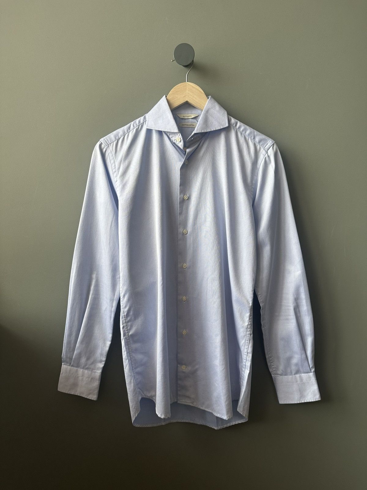 Suitsupply Suitsupply Cotton Dress Shirt Size 38/15 Size US M / EU 48-50 / 2 - 1 Thumbnail