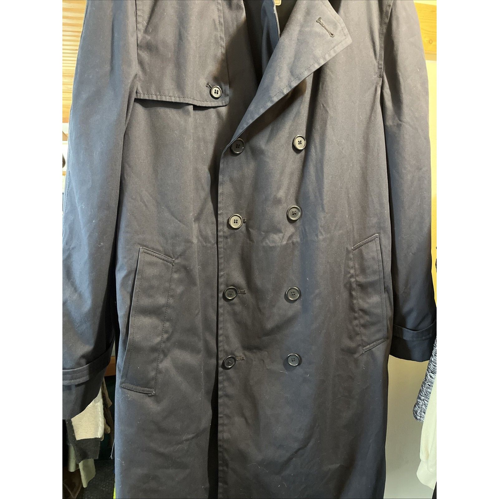 Other US Military Vintage Mens 44 XL Navy Blue 8 Button Trenchcoat Size US XL / EU 56 / 4 - 9 Thumbnail