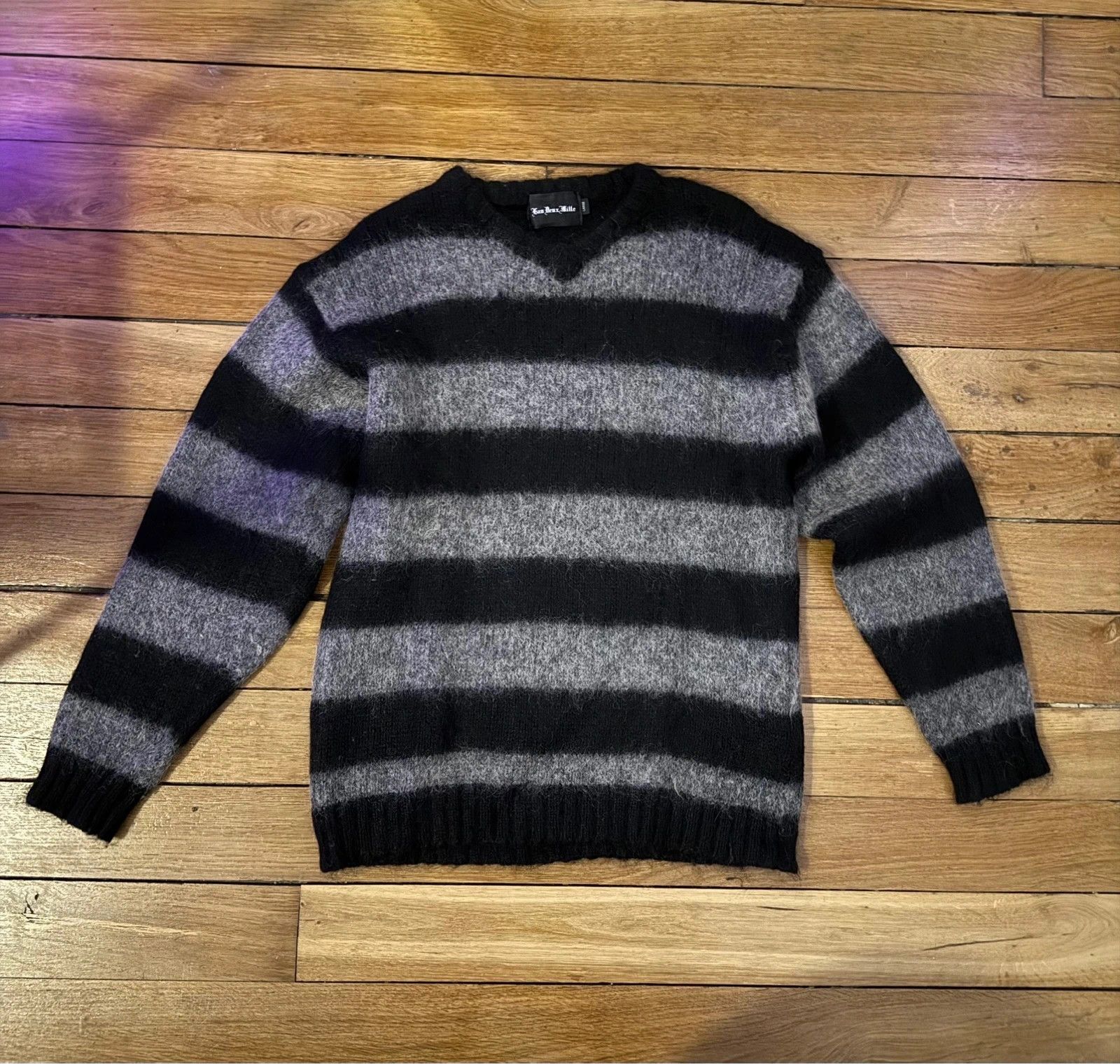 Japanese Brand Japanese Brand Striped Sweater Mohair Blend Size US L / EU 52-54 / 3 - 1 Thumbnail