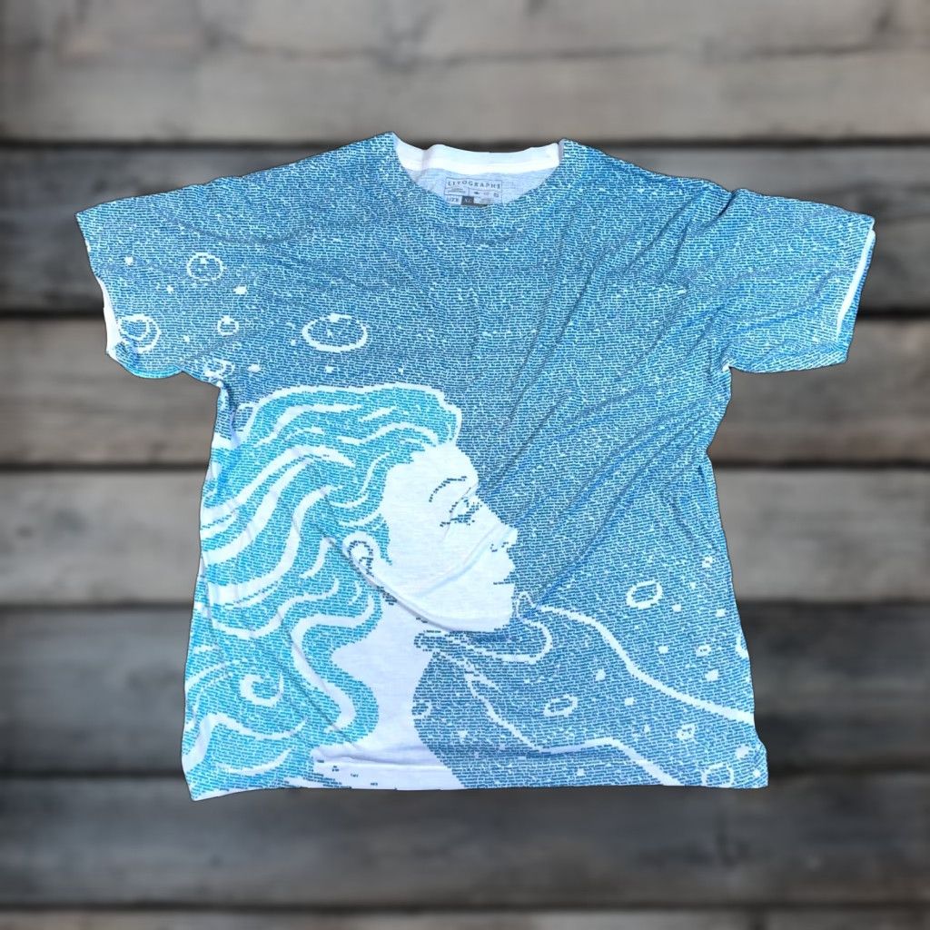 Vintage Litographs Time Traveler's Wife T-Shirt Adult XL White Blue AOP Graphic Books Shirt Mens Size US XL / EU 56 / 4 - 1 Thumbnail