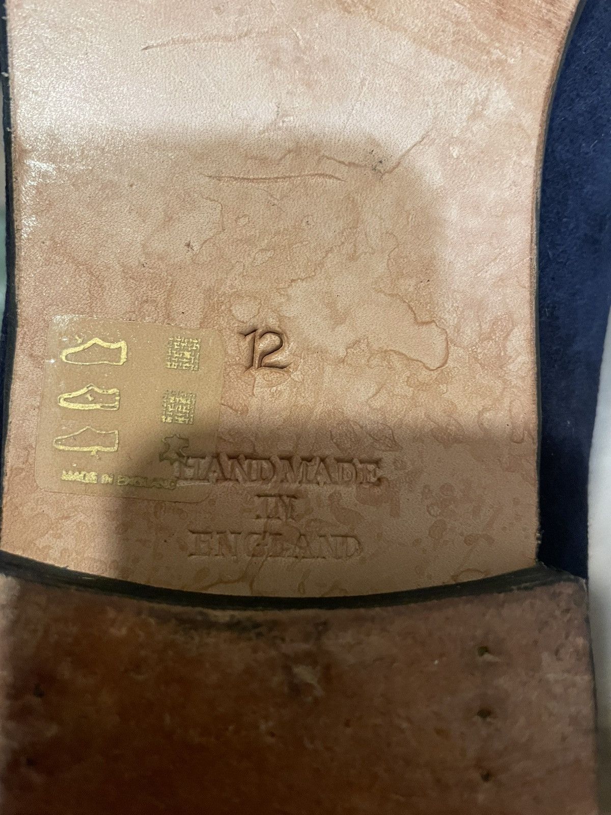 Shipton & Heneage Blue velvet Albert slipper/loafer gold tulip Size US 13 / EU 46 - 7 Thumbnail