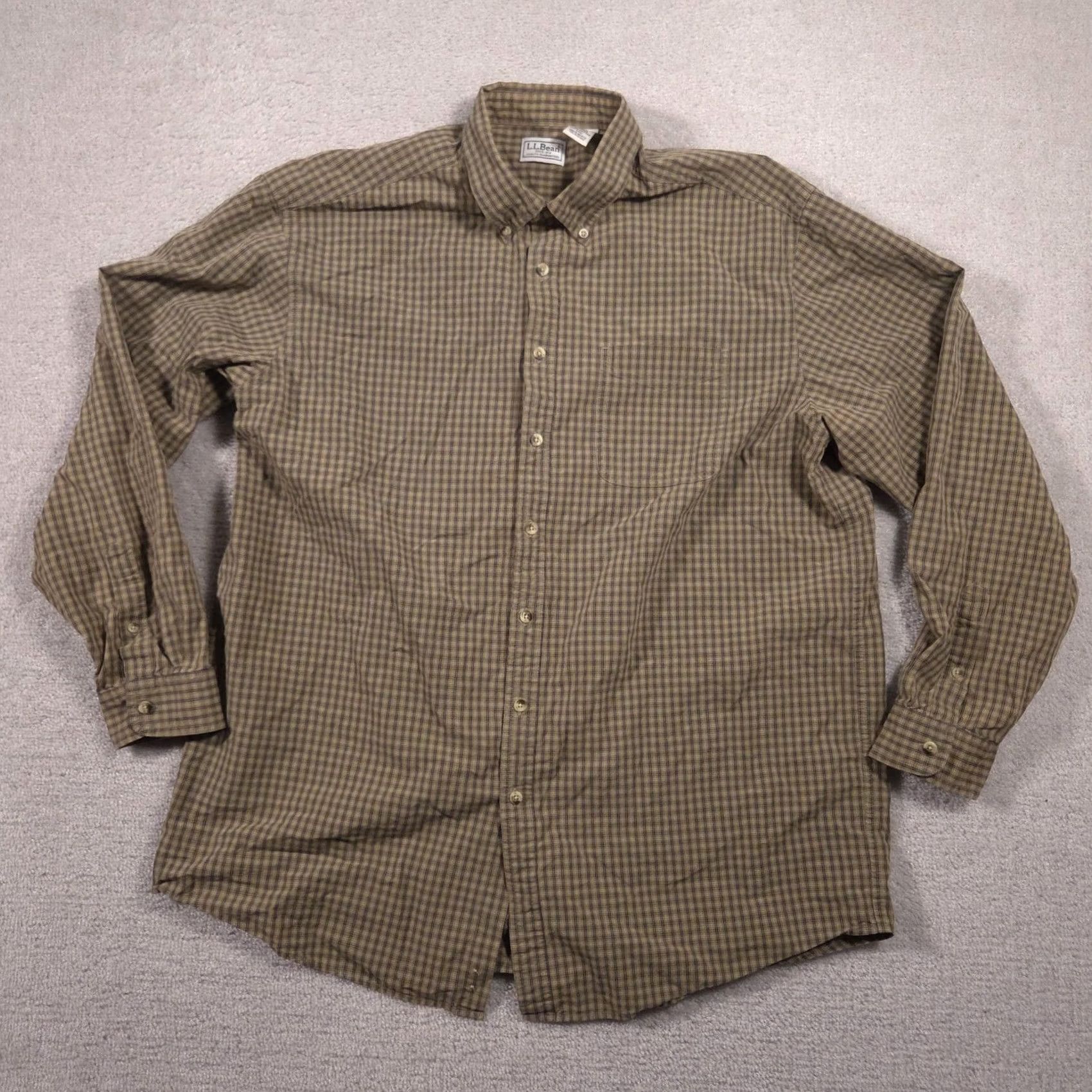 Vintage L.L. Bean Shirt Mens XLT Brown Check Long Sleeve Button-Front Casual Outdoor Shirt Size US XL / EU 56 / 4 - 2 Thumbnail