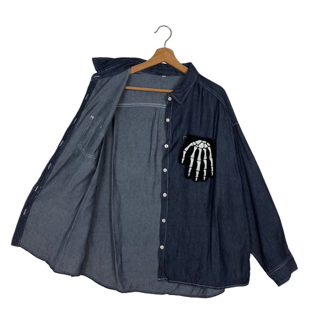 Japanese Brand VINTAGE DENIM SHIRT JACKET JAPAN INSPIRE ISSEY MIYAKE Size US L / EU 52-54 / 3 - 8 Thumbnail